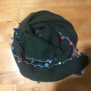 MADE WITH LOVE IN BRASIL POM POM SCARF